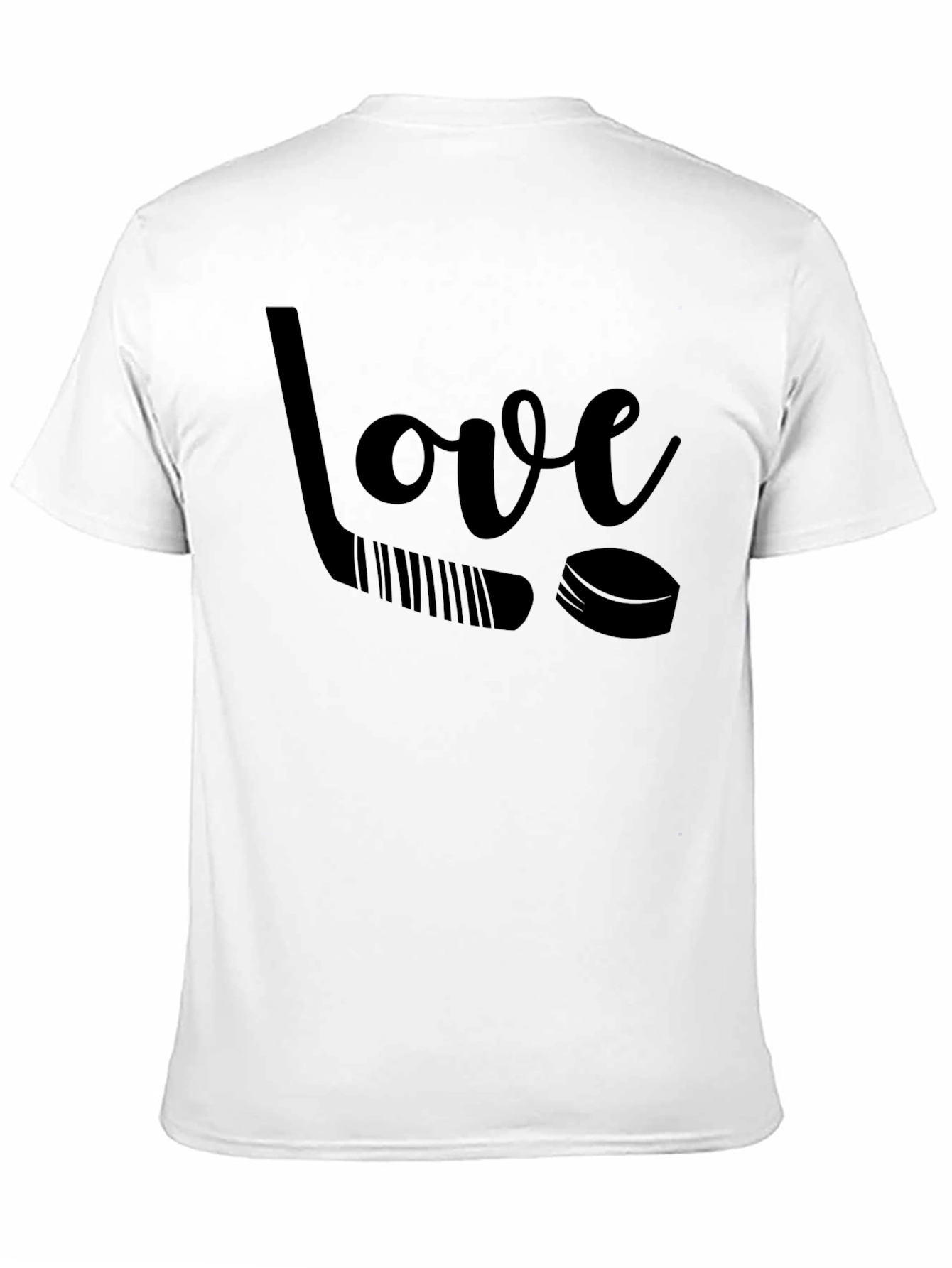 Black Love Hockey Graphic Tee - Black Unisex T-Shirt view 11