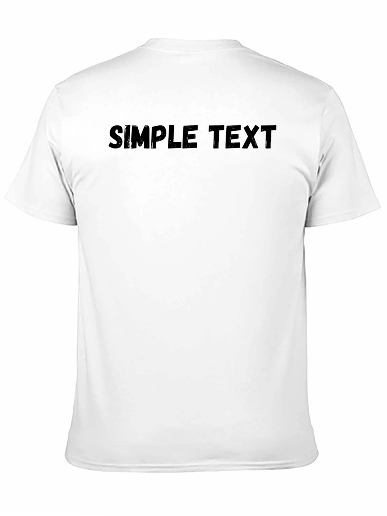 Black Men's Black Simple Text T-Shirt view 11