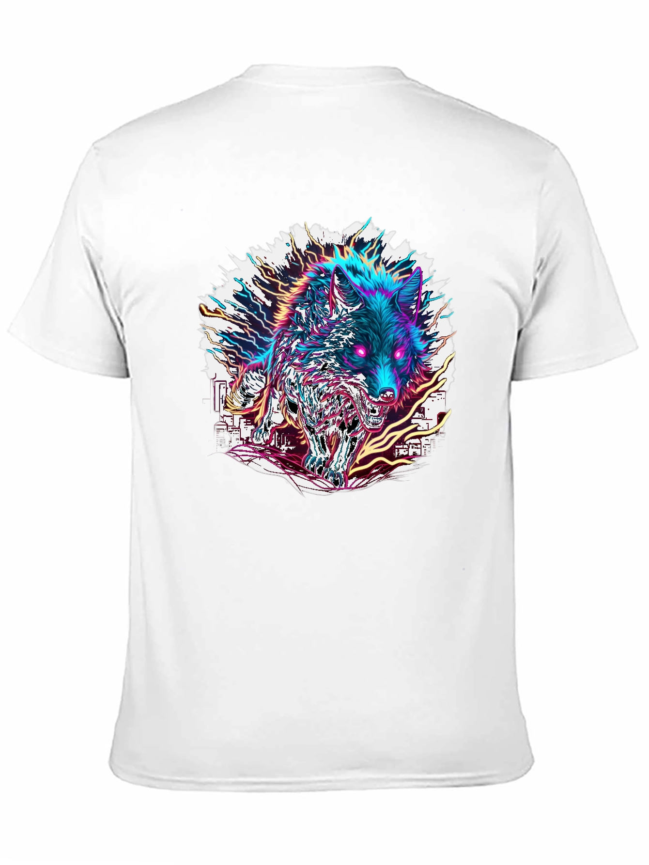 Black Neon Wolf Graphic Tee - Bold Style view 11