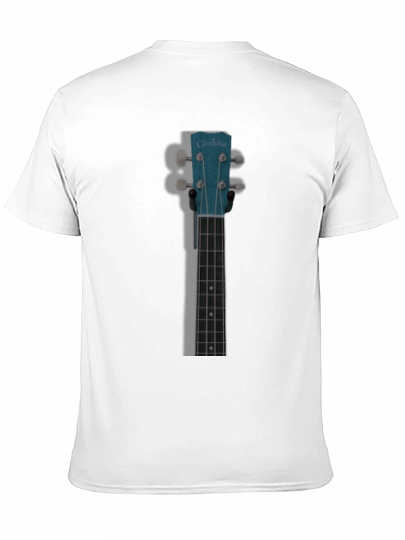 Black Ukulele Headstock Graphic T-Shirt view 11