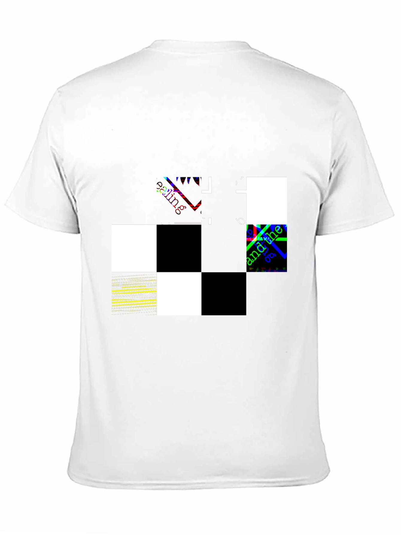 Black Abstract Checkerboard Graphic Black T-Shirt view 11