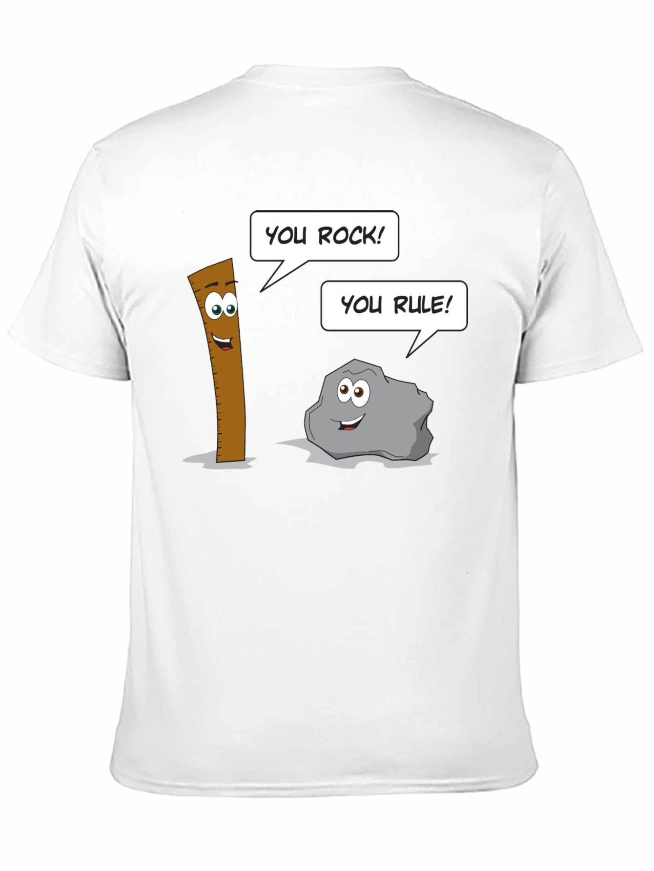 Black Humorous Cartoon Puns Rock Rule T-Shirt view 11