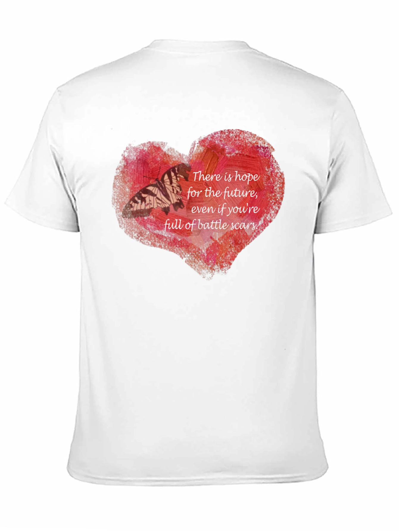 Black Hopeful Heart Battle Scars T-Shirt view 11