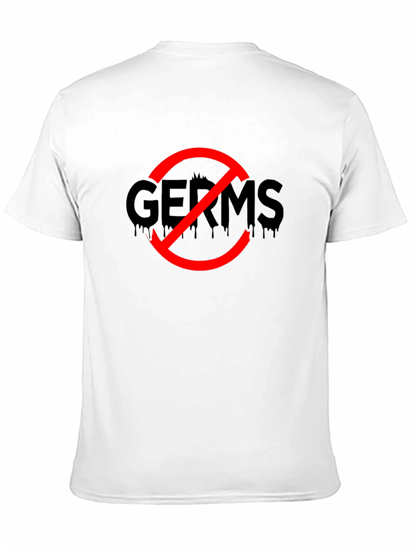 Black No Germs Black T-Shirt Novelty Funny Slogan Top view 11