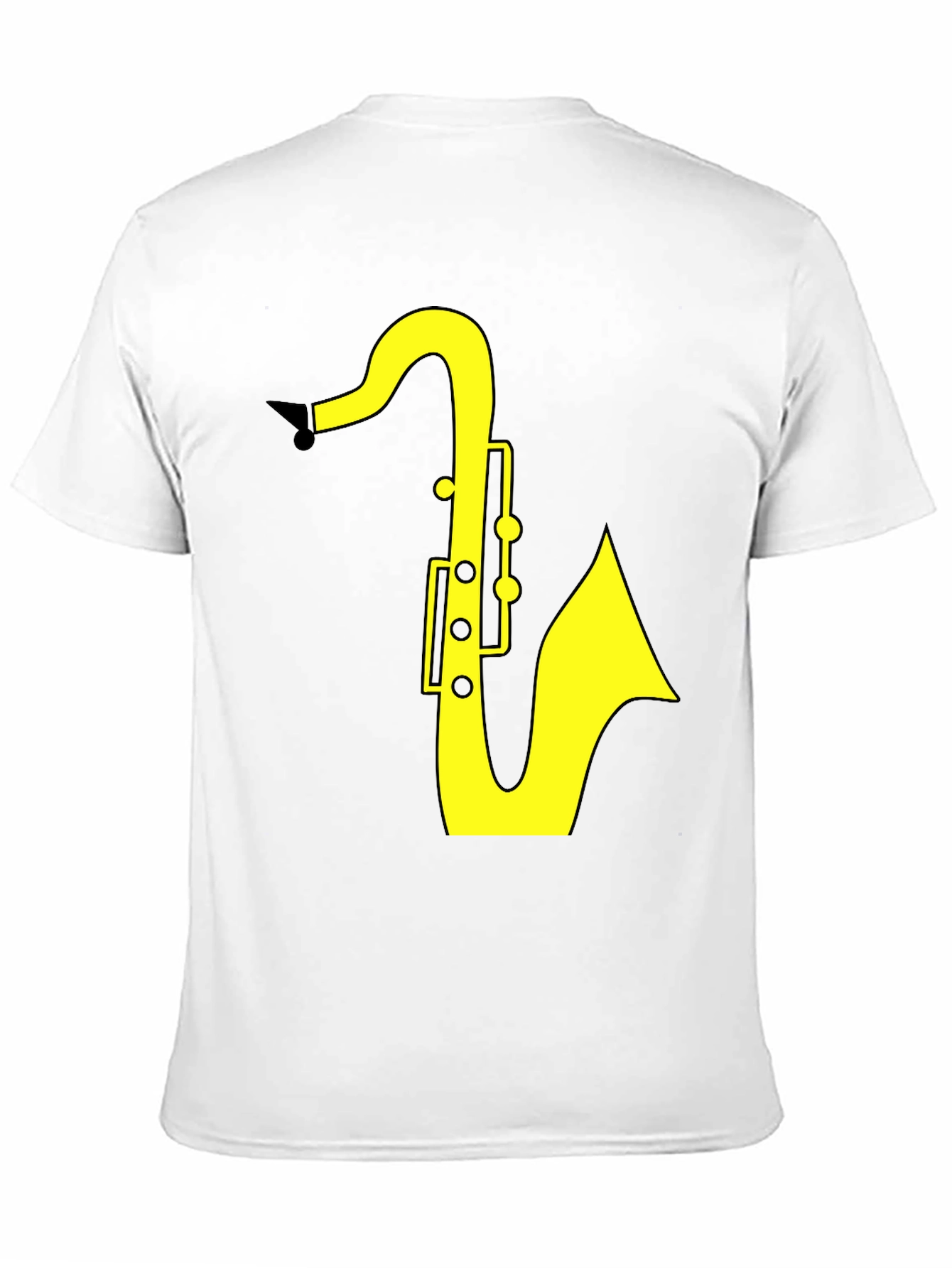 Black Saxophone Graphic Tee - Black Cotton T-Shirt view 11