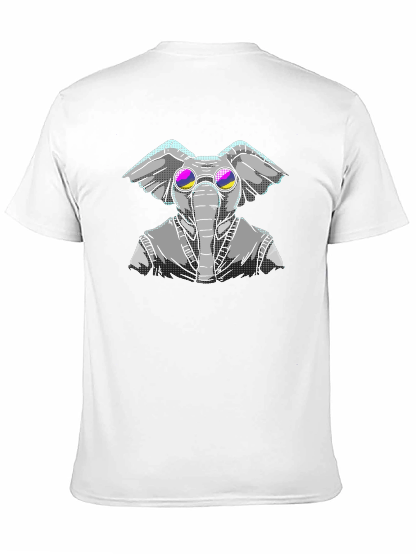Black Elephant with Glasses Graphic Tee - Black view 11