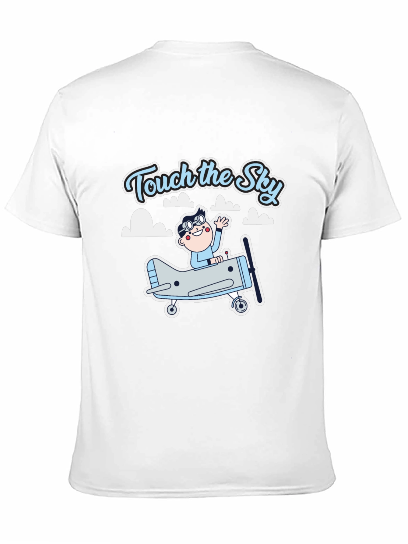Black Touch the Sky T-Shirt - Airplane & Pilot Design view 11