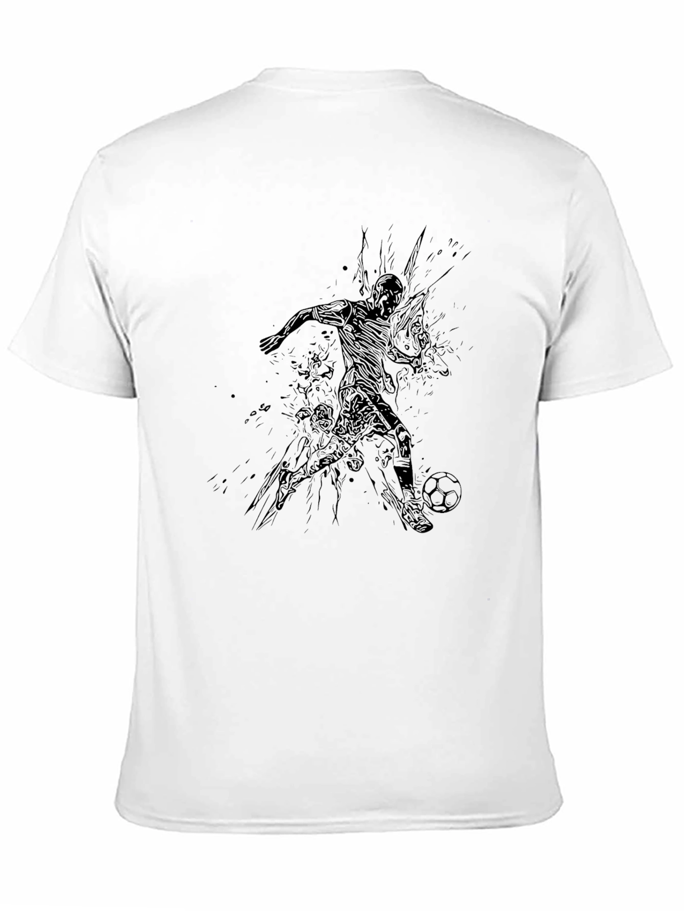 Black Soccer Player Graphic Tee - Black Cotton Blend view 11