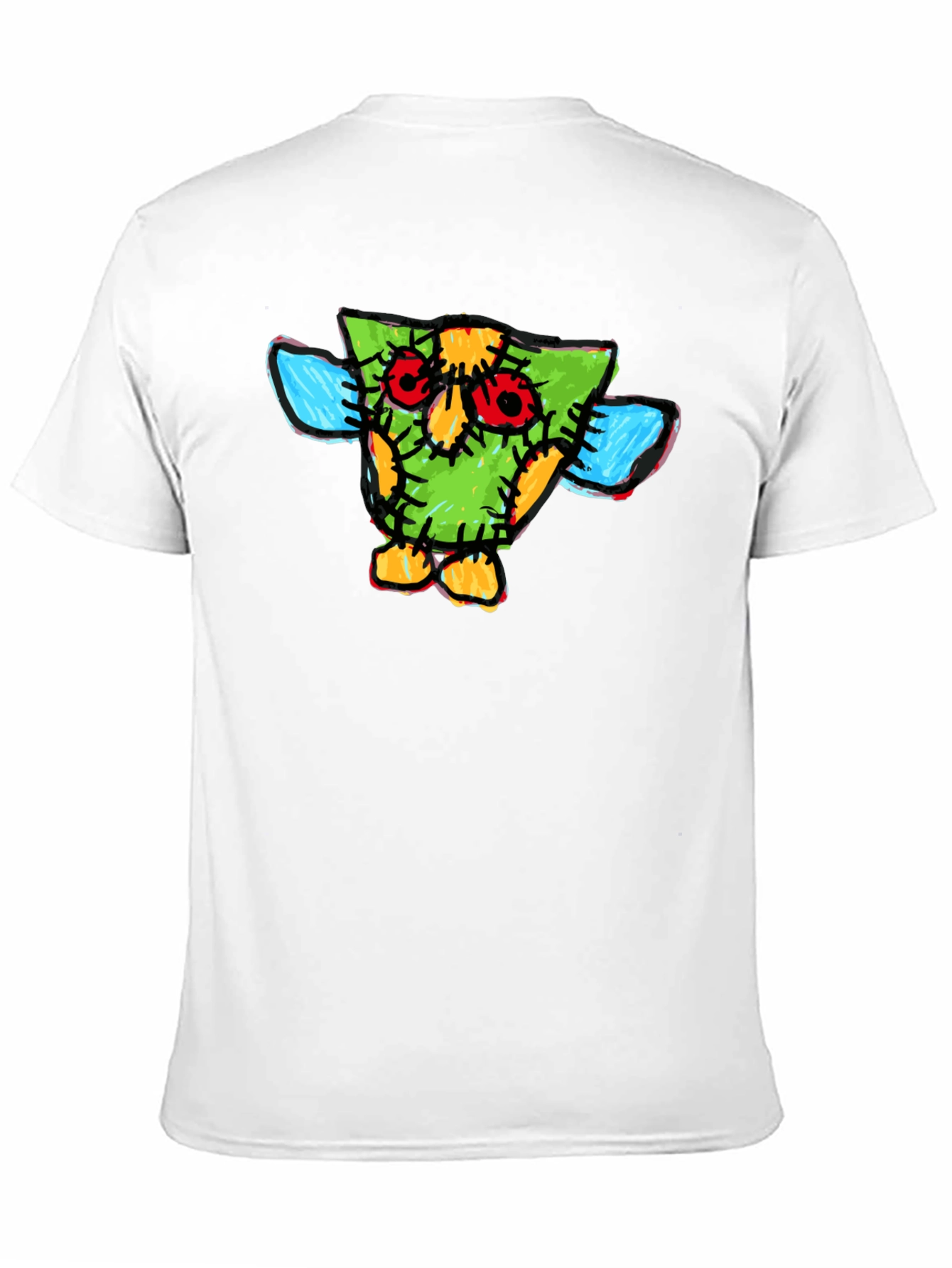 Black Funky Cartoon Owl T-Shirt view 11