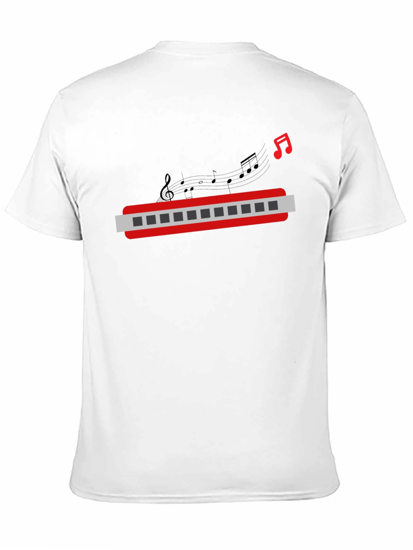 Black Musical Harmonica Graphic Tee - Black view 11