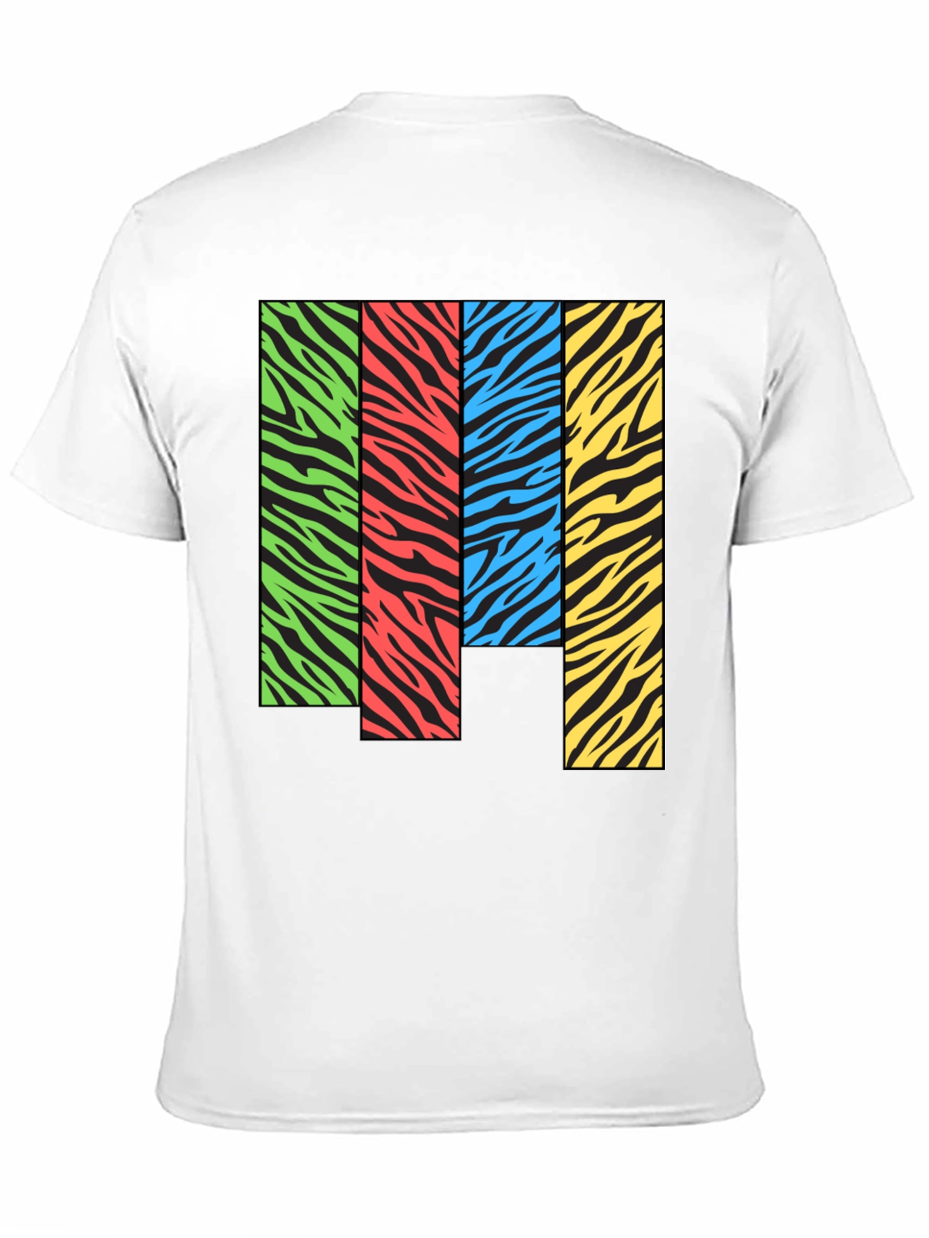 Black Zebra Stripe Color Block Graphic Tee view 11