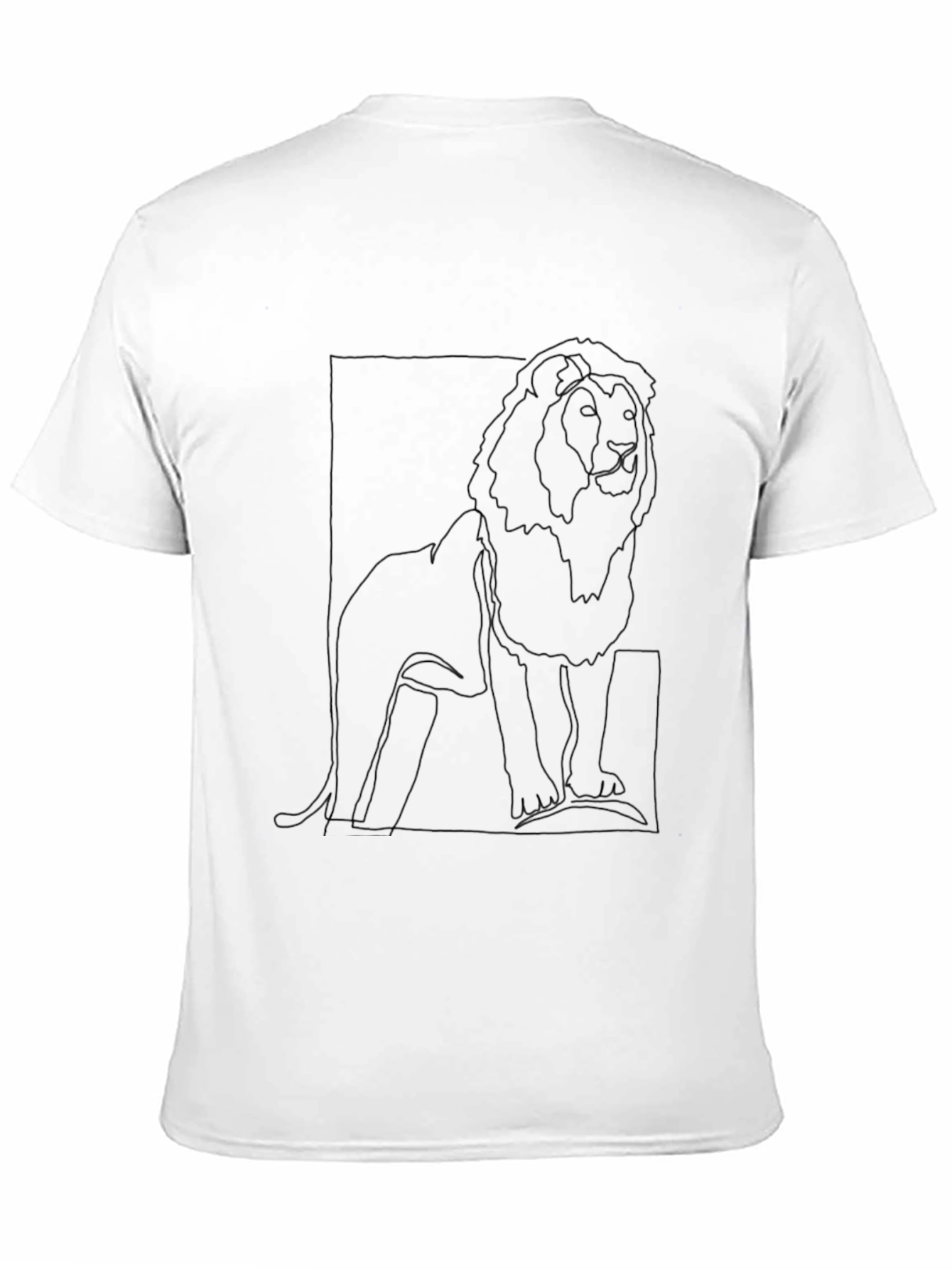 Black Lion Outline Graphic Tee - Minimalist Design view 11