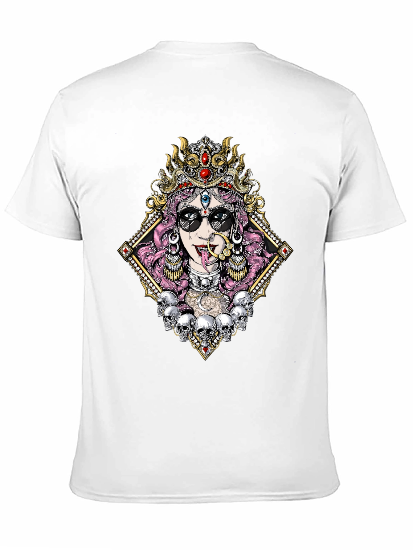 Black Kali T-Shirt with Skull Design view 11