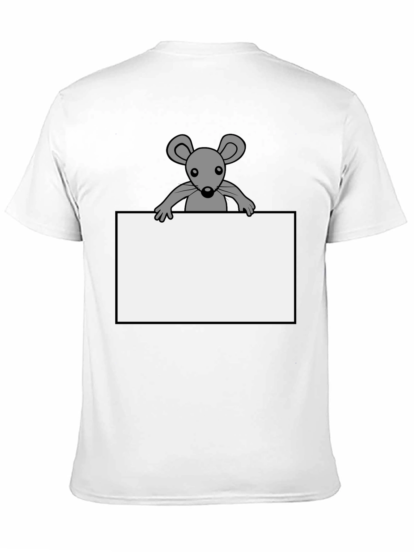 Black Cute Mouse Graphic Tee - Black Cotton T-Shirt view 11