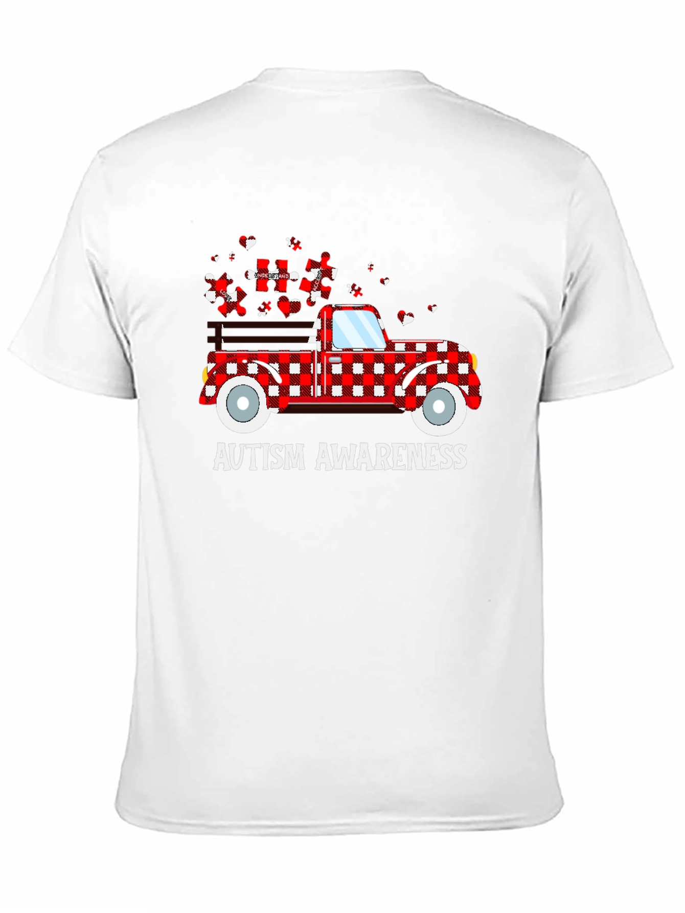 Black Autism Awareness Truck T-Shirt view 11