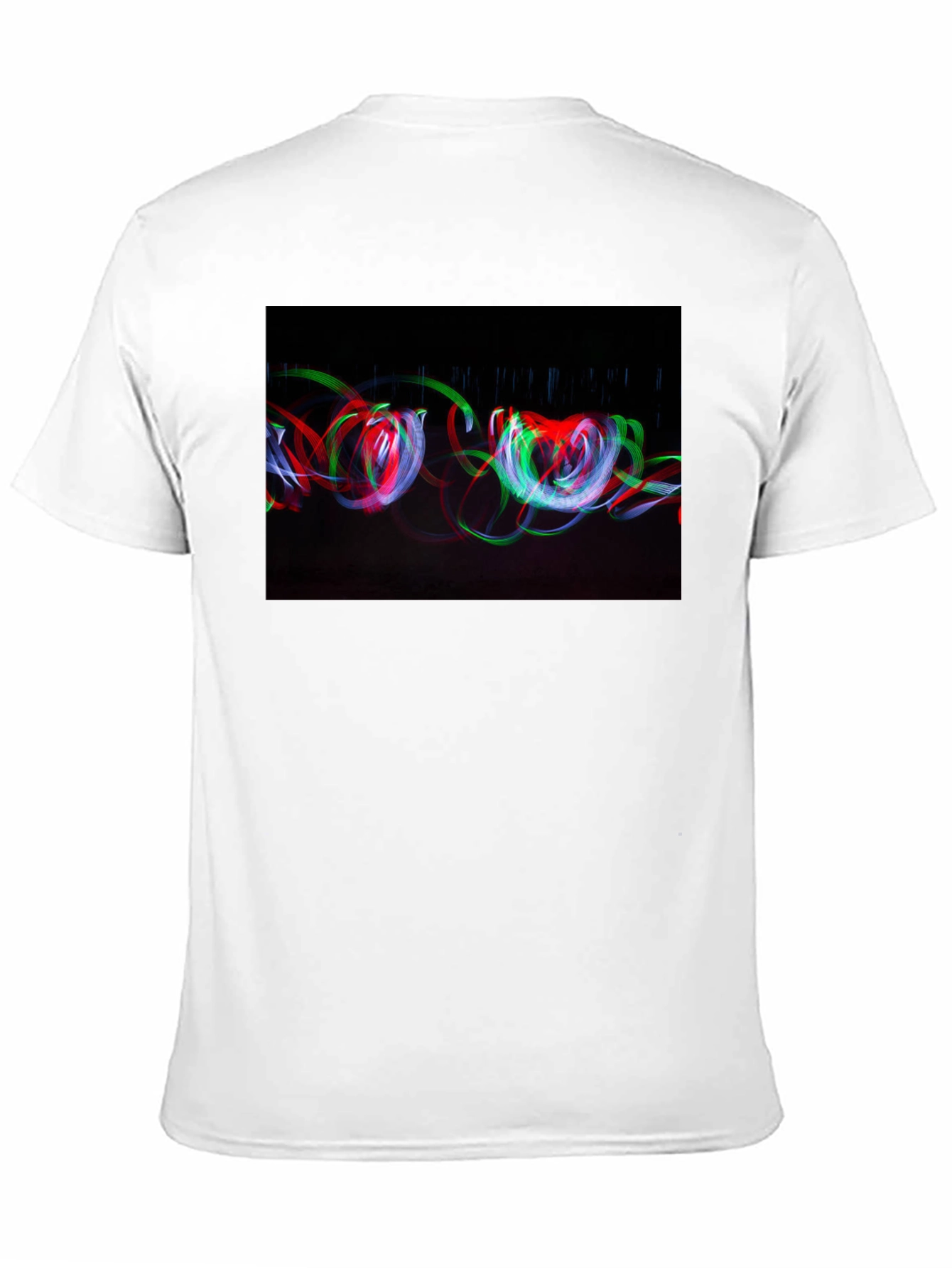 Black Abstract Light Painting Graphic Tee - Black Cotton Blend view 11