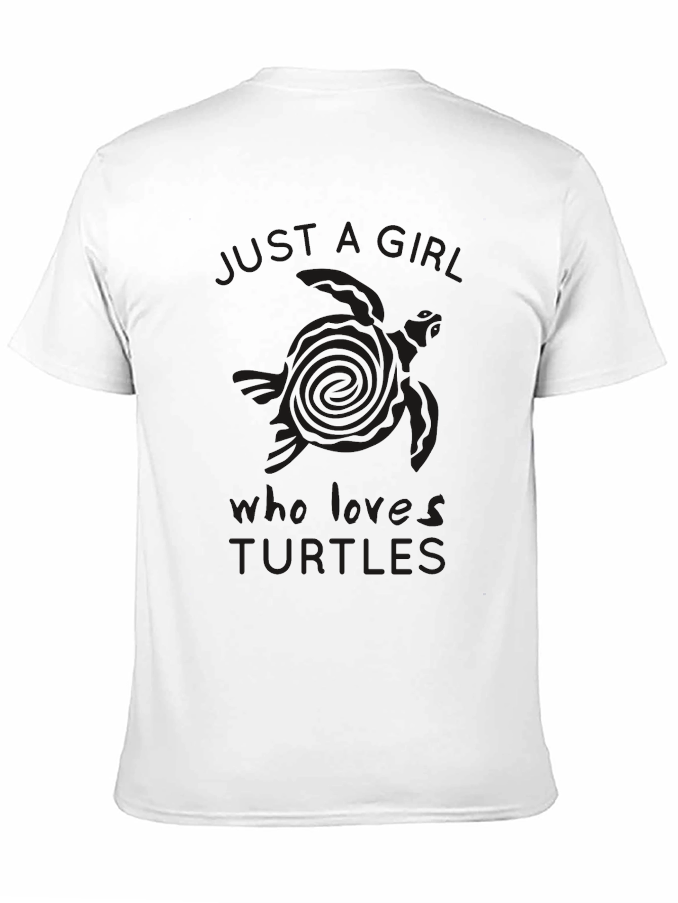 Black Just a Girl Who Loves Turtles Black T-Shirt view 11