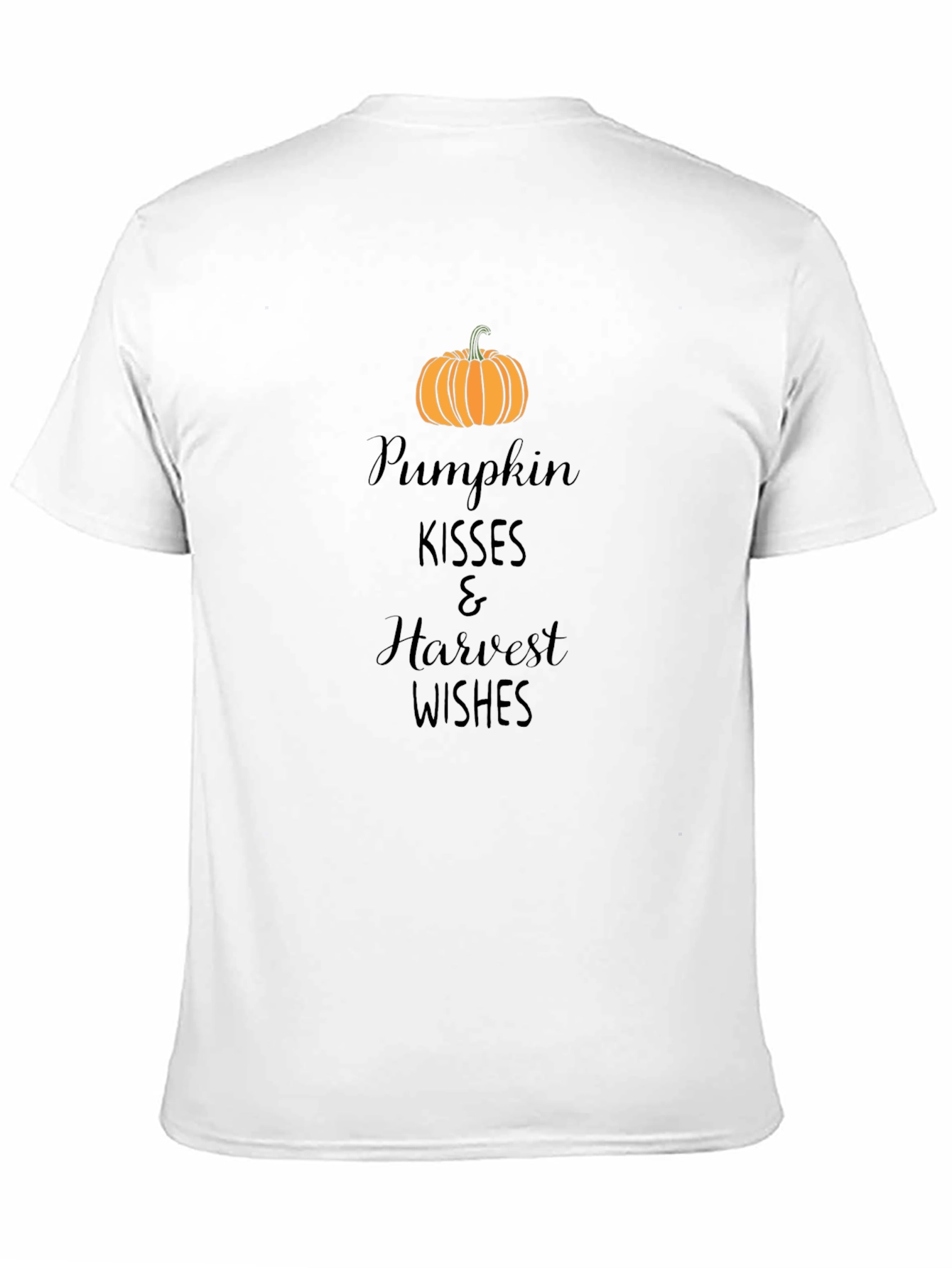 Black Pumpkin Kisses Harvest Wishes Black T-Shirt view 11