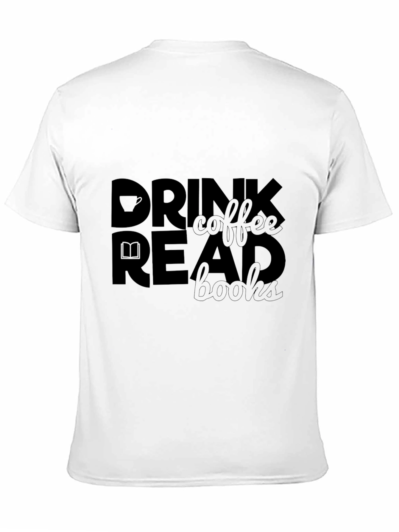 Black Drink Coffee Read Books Graphic T-Shirt view 11