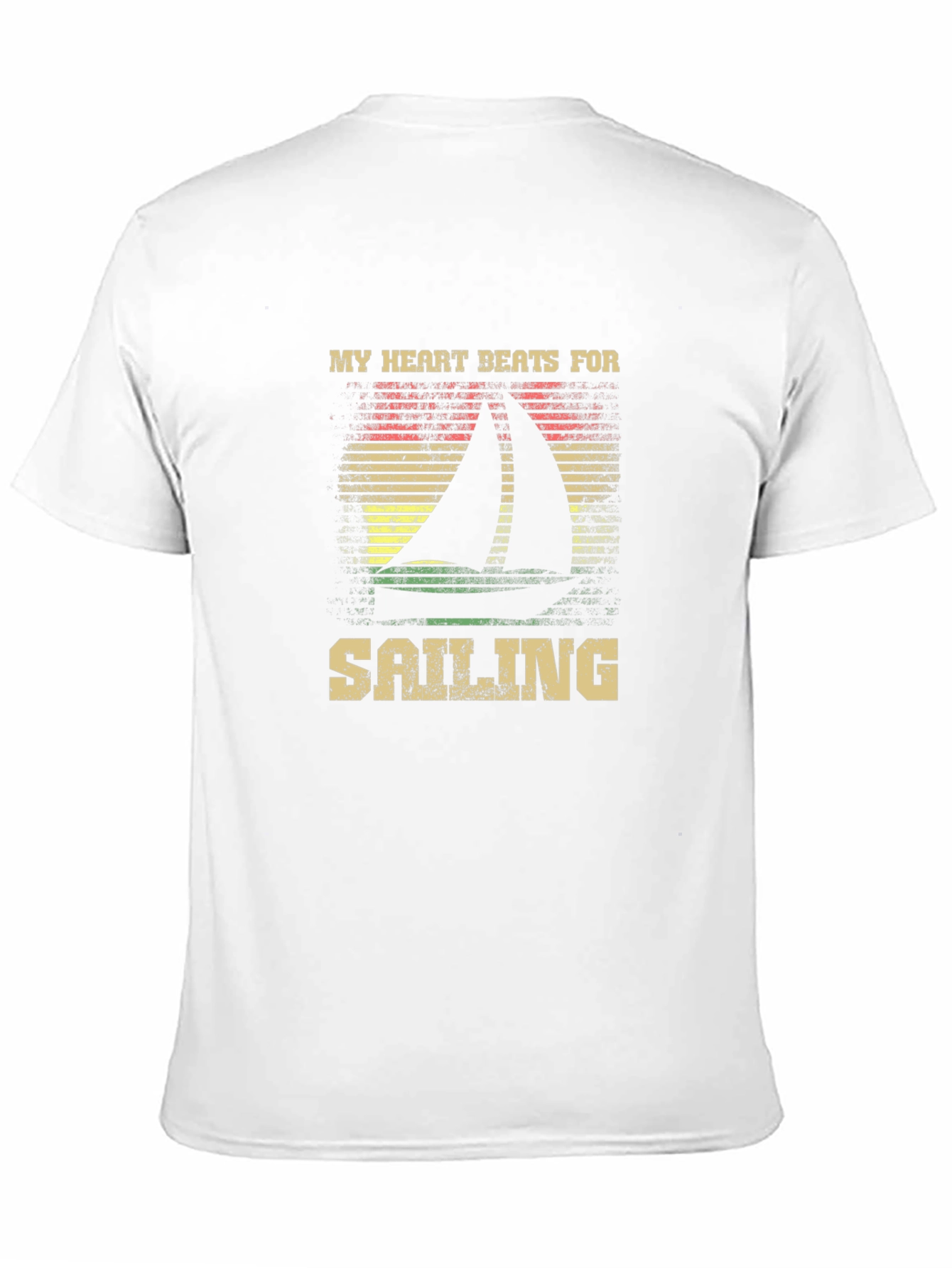 Black Sailing Heartbeat Graphic Tee - Boating Lover T-Shirt view 11