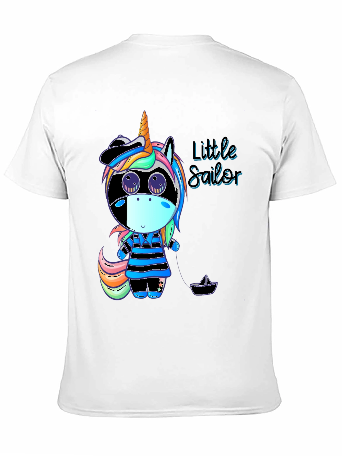 Black Unicorn Sailor Graphic Tee - Cute & Stylish Black T-Shirt view 11