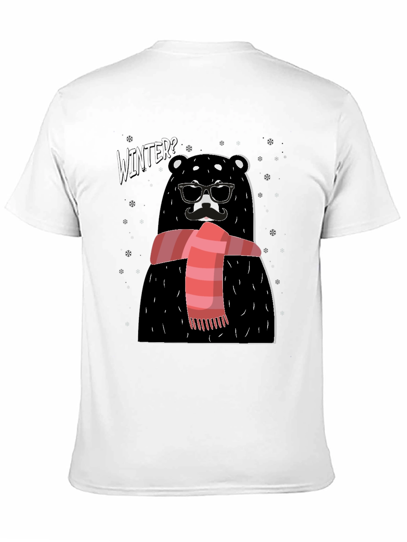 Black Winter Bear Graphic Tee - Stylish Holiday Design view 11
