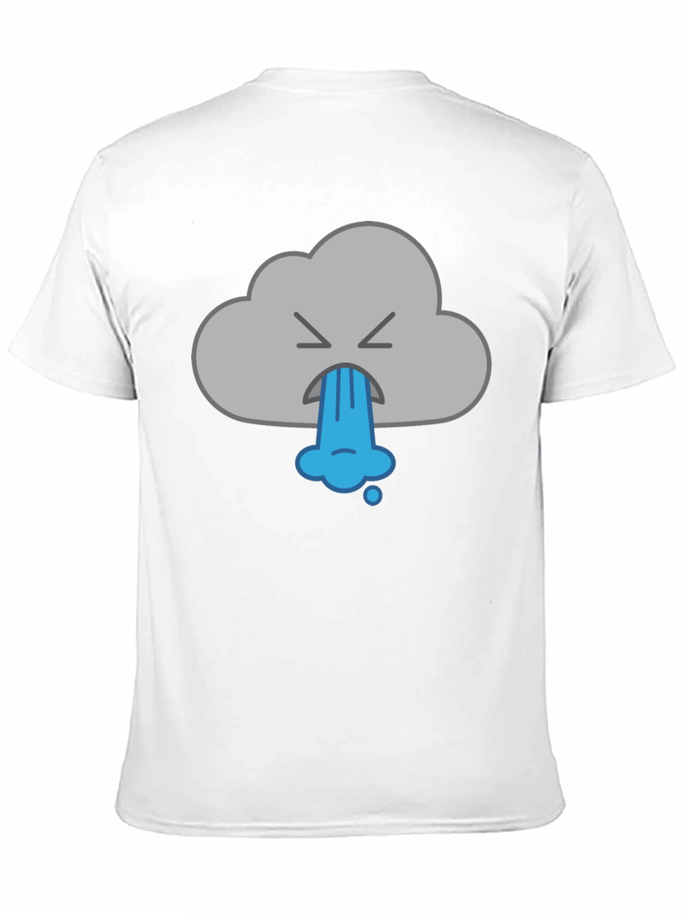 Black Funny Vomiting Cloud Graphic Tee - Black view 11