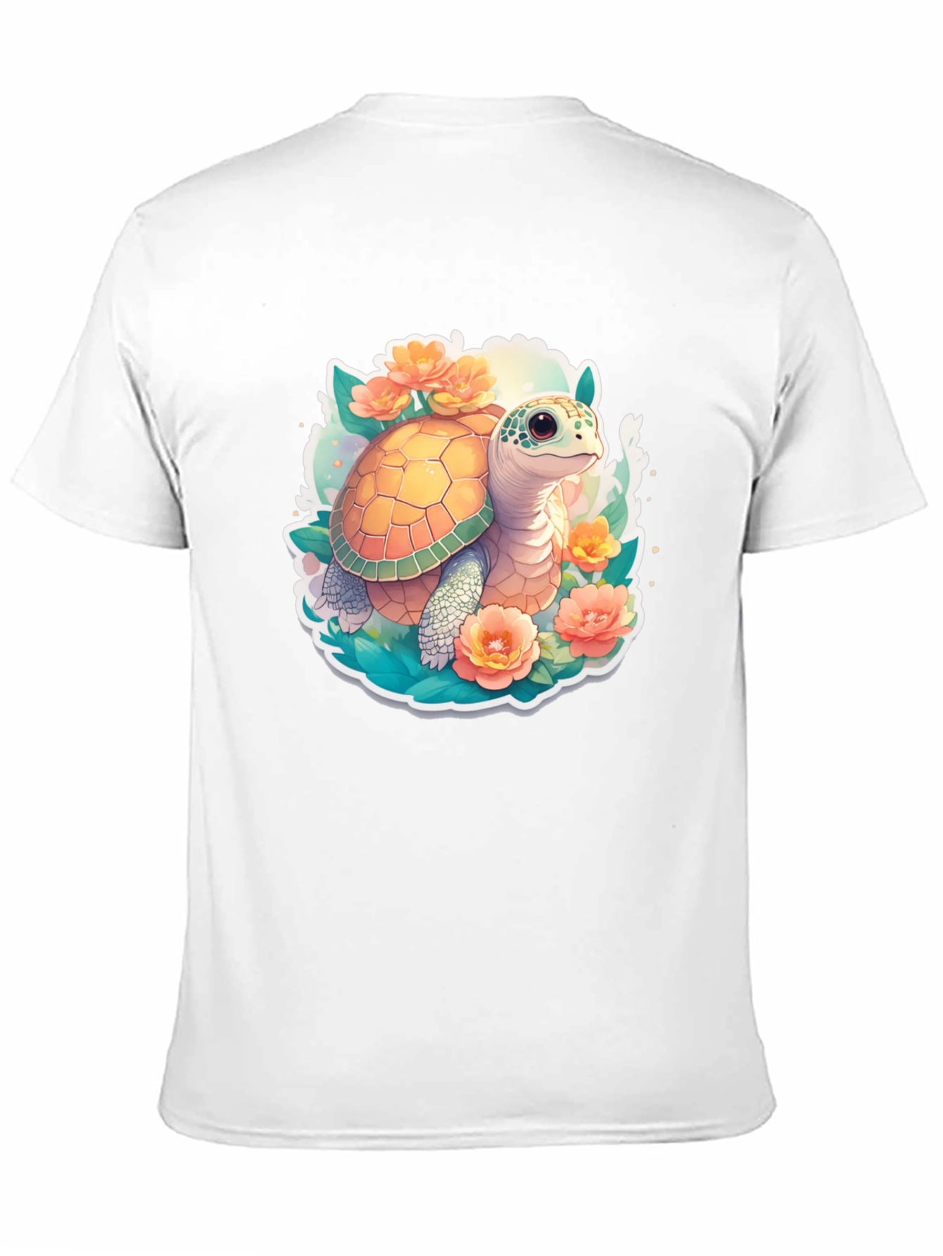 Black Turtle & Floral Graphic T-Shirt view 11