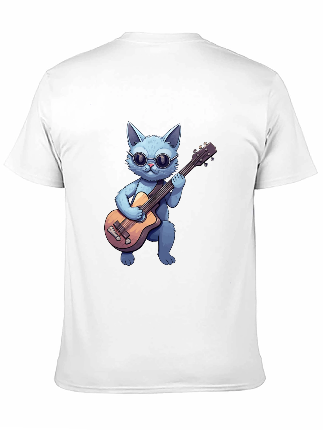 Black Cool Cat Guitarist T-Shirt view 11