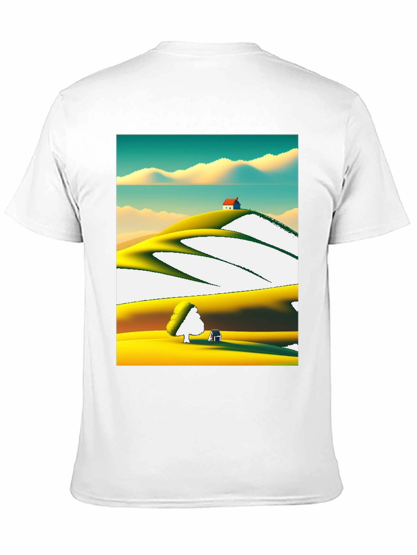 Black Vivid Landscape Graphic Tee - Soft Cotton Blend view 11