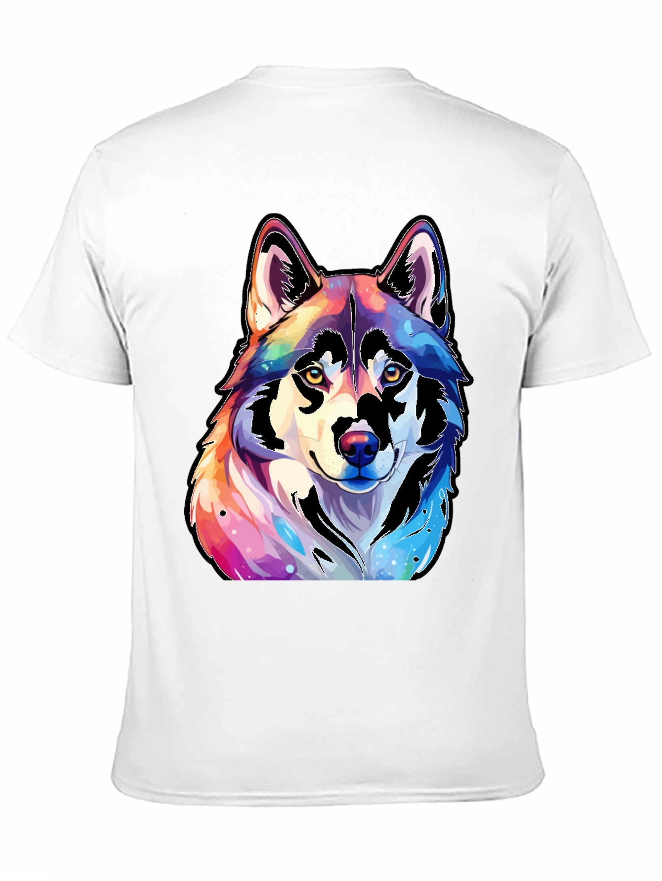 Black Rainbow Wolf Graphic Tee - Unisex view 11