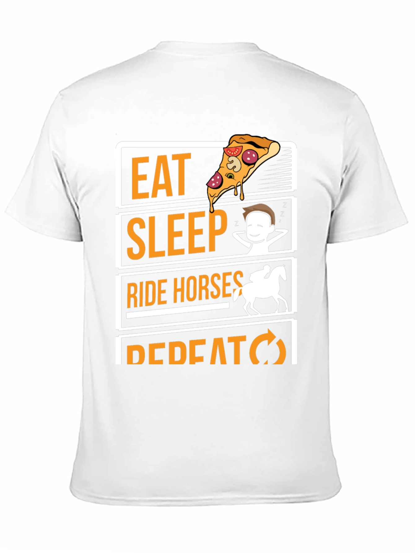 Black Eat Sleep Ride Horses Repeat Graphic Tee view 11