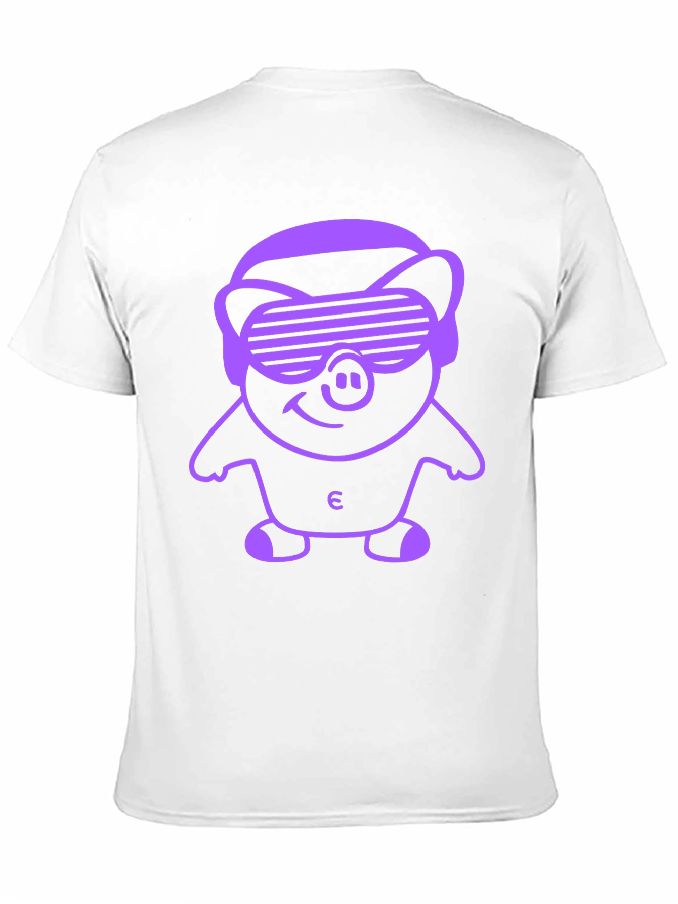 Black Black Tee with Pig Wearing Sunglasses Graphic view 11