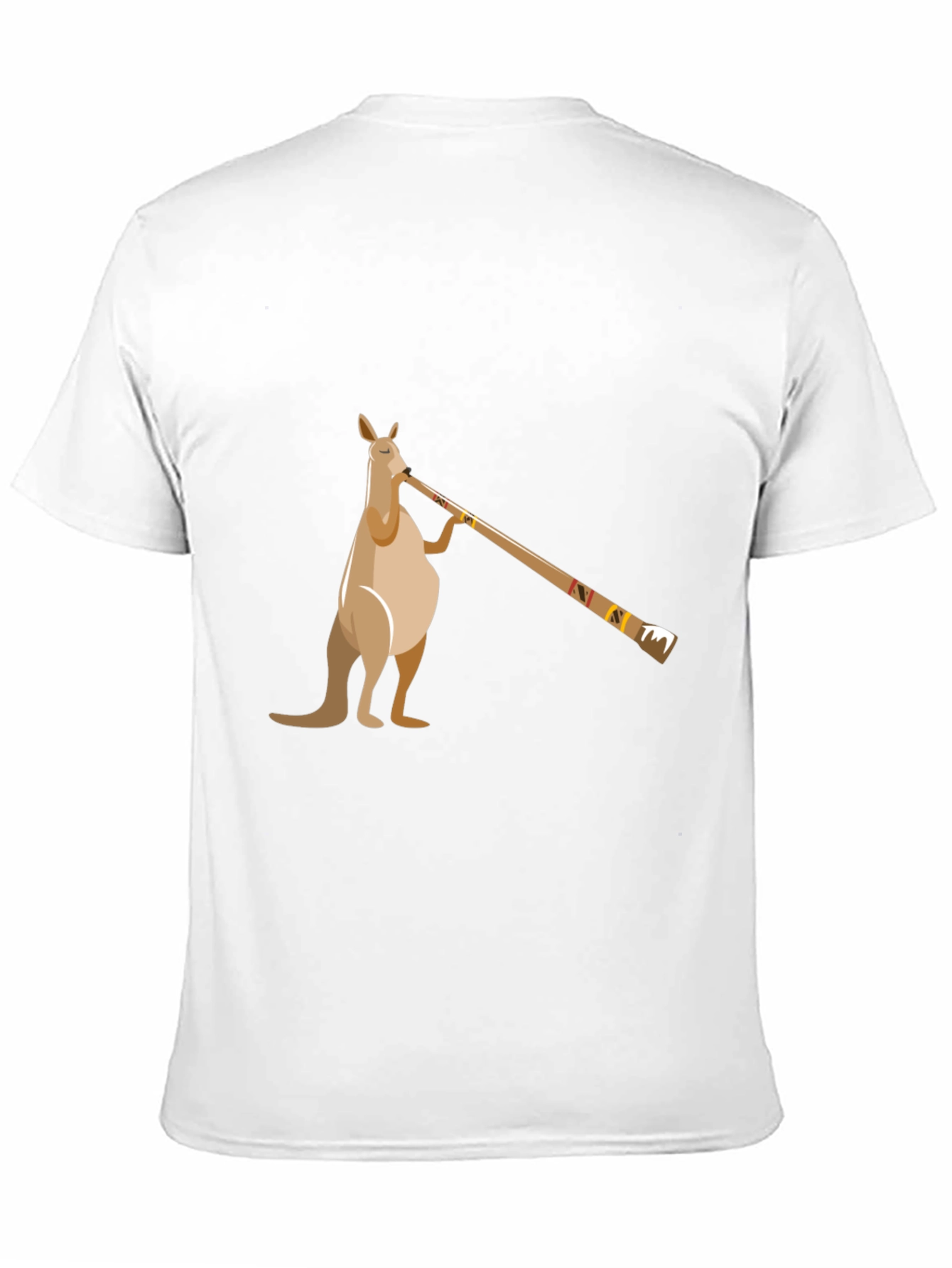 Black Kangaroo Didgeridoo T-Shirt - Black Cotton Tee view 11