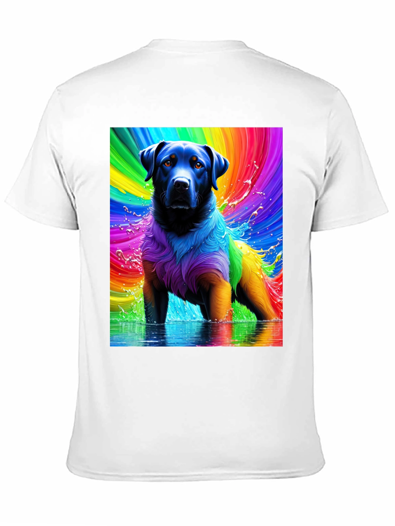 Rainbow Dog T-Shirt - Vivid Pet Art Tee - 11