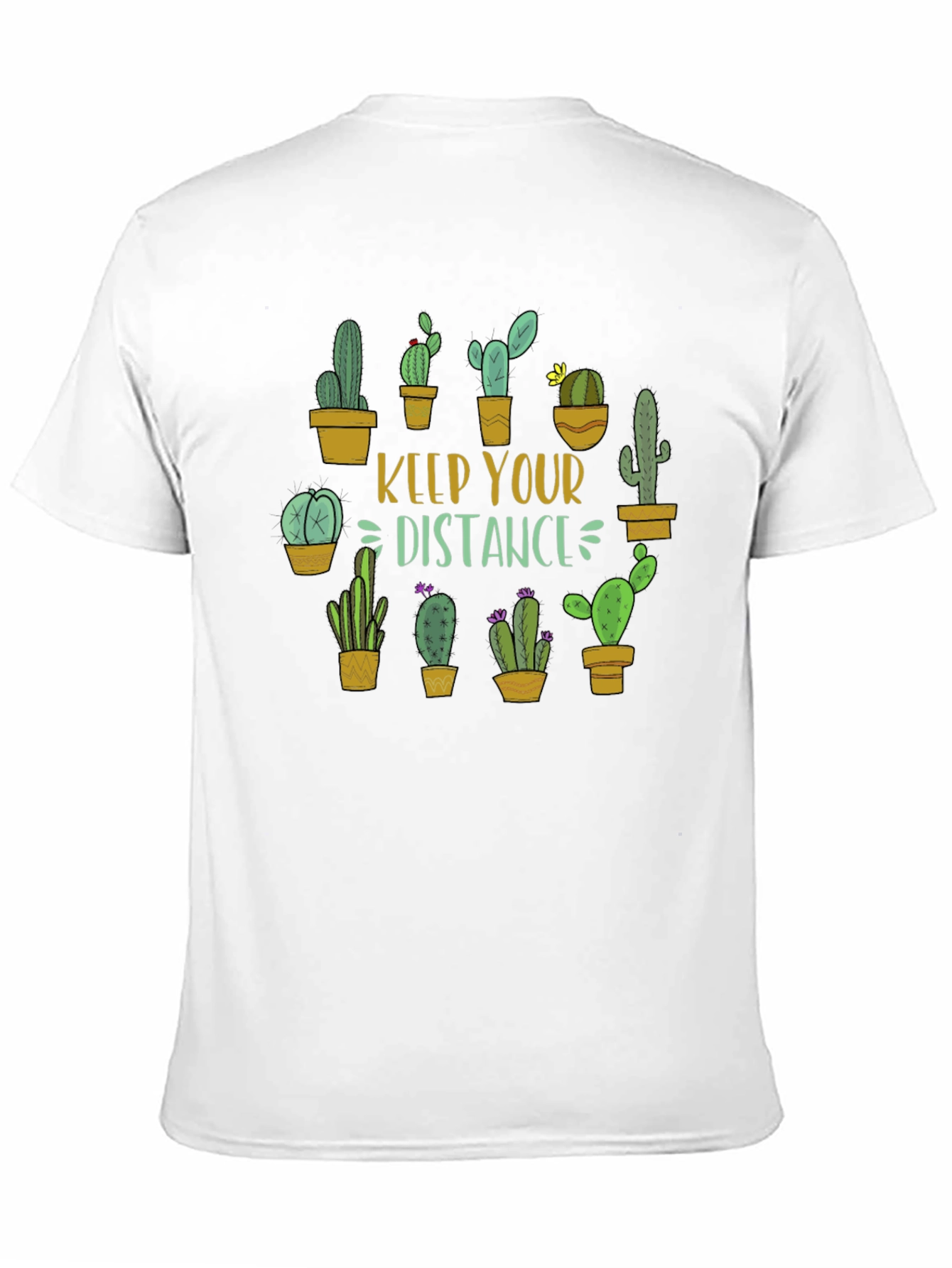 Black Keep Your Distance Cactus Graphic Tee view 11