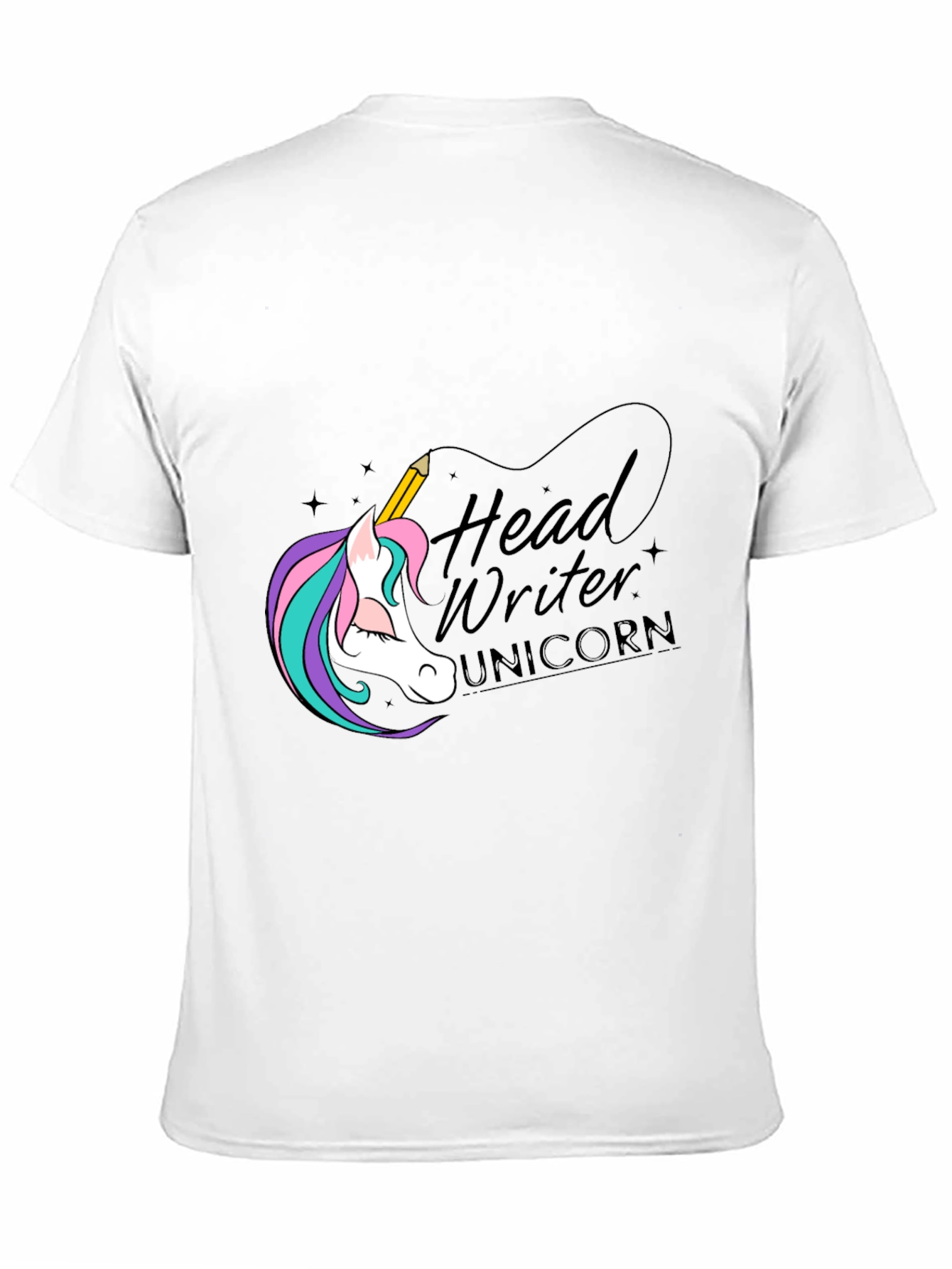 Black Head Writer Unicorn Graphic Tee - Black view 11