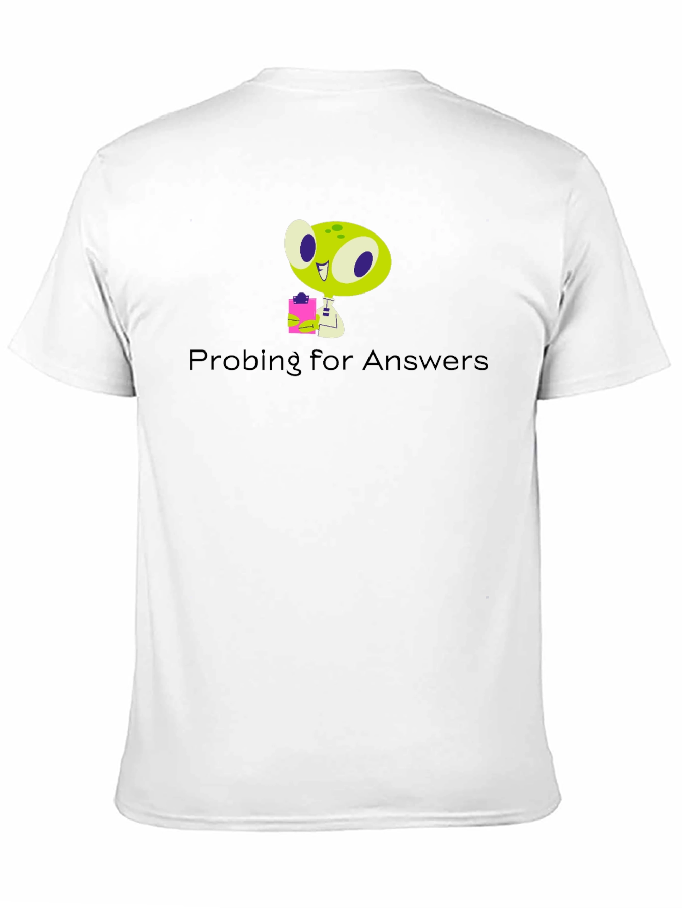 Black Probing for Answers Black Graphic T-Shirt view 11