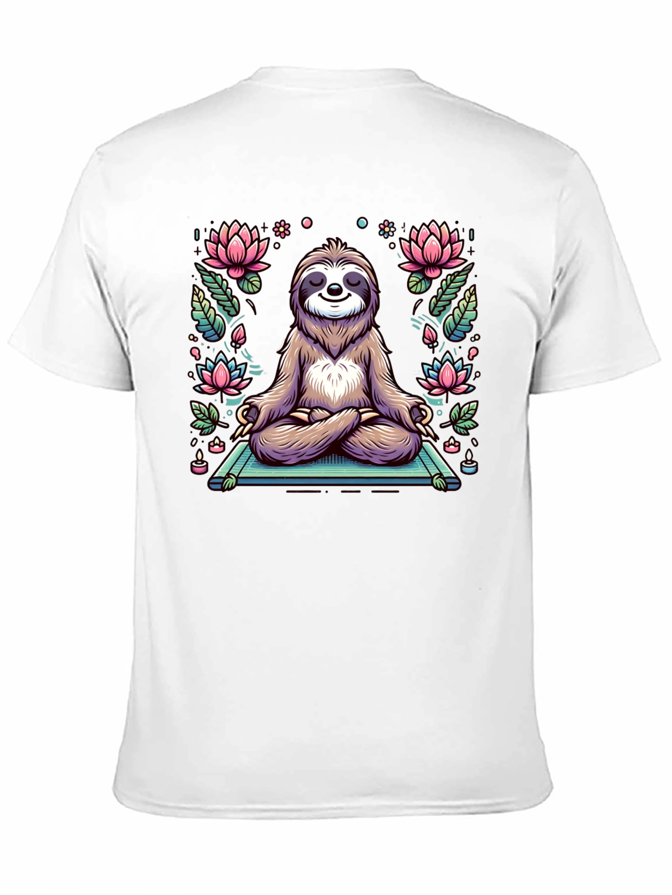 Black Zen Sloth T-Shirt - Meditating Animal Tee view 11
