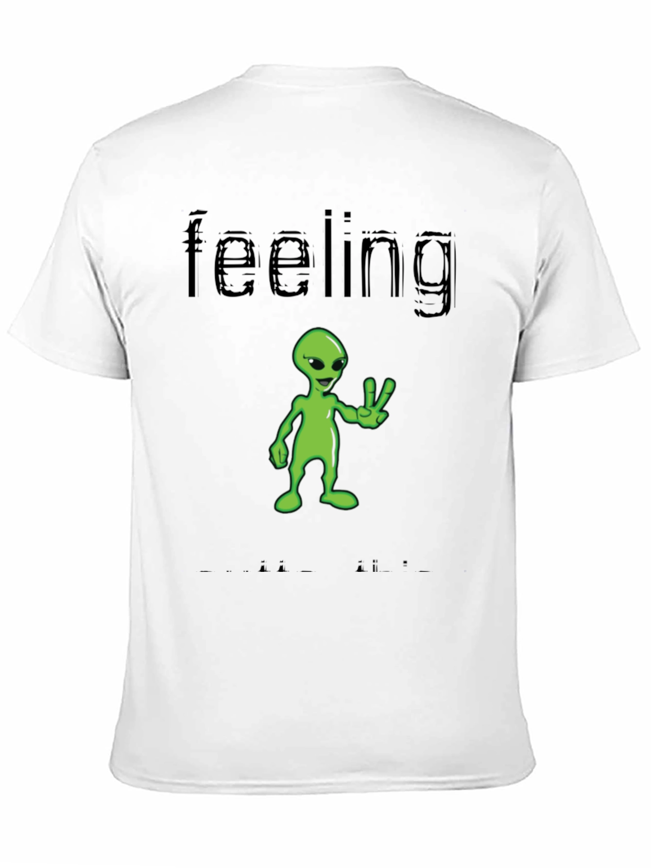 Black Feeling Alien T-Shirt - Black Graphic Tee view 11