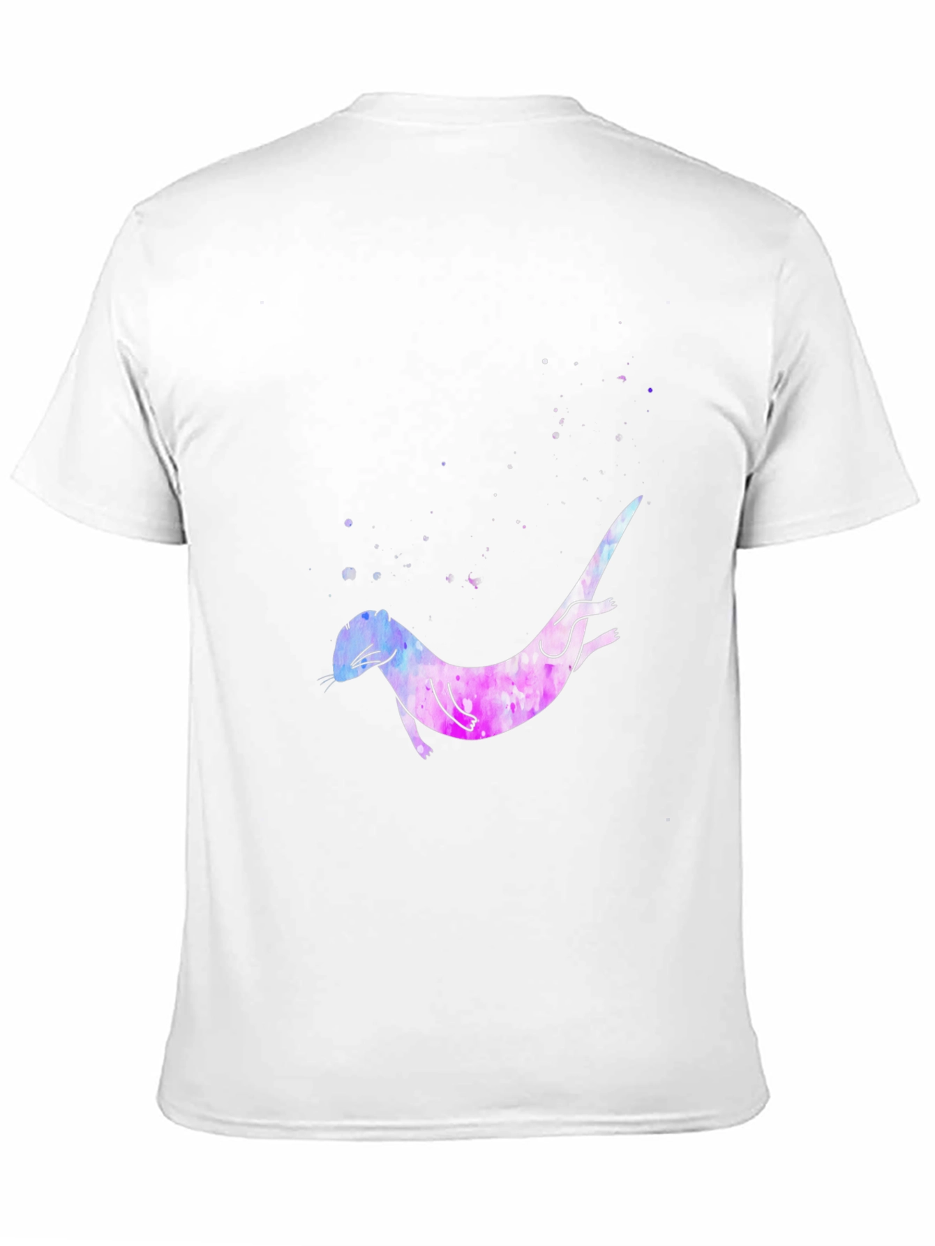Black Otter Galaxy T-Shirt - Unique Watercolor Design view 11