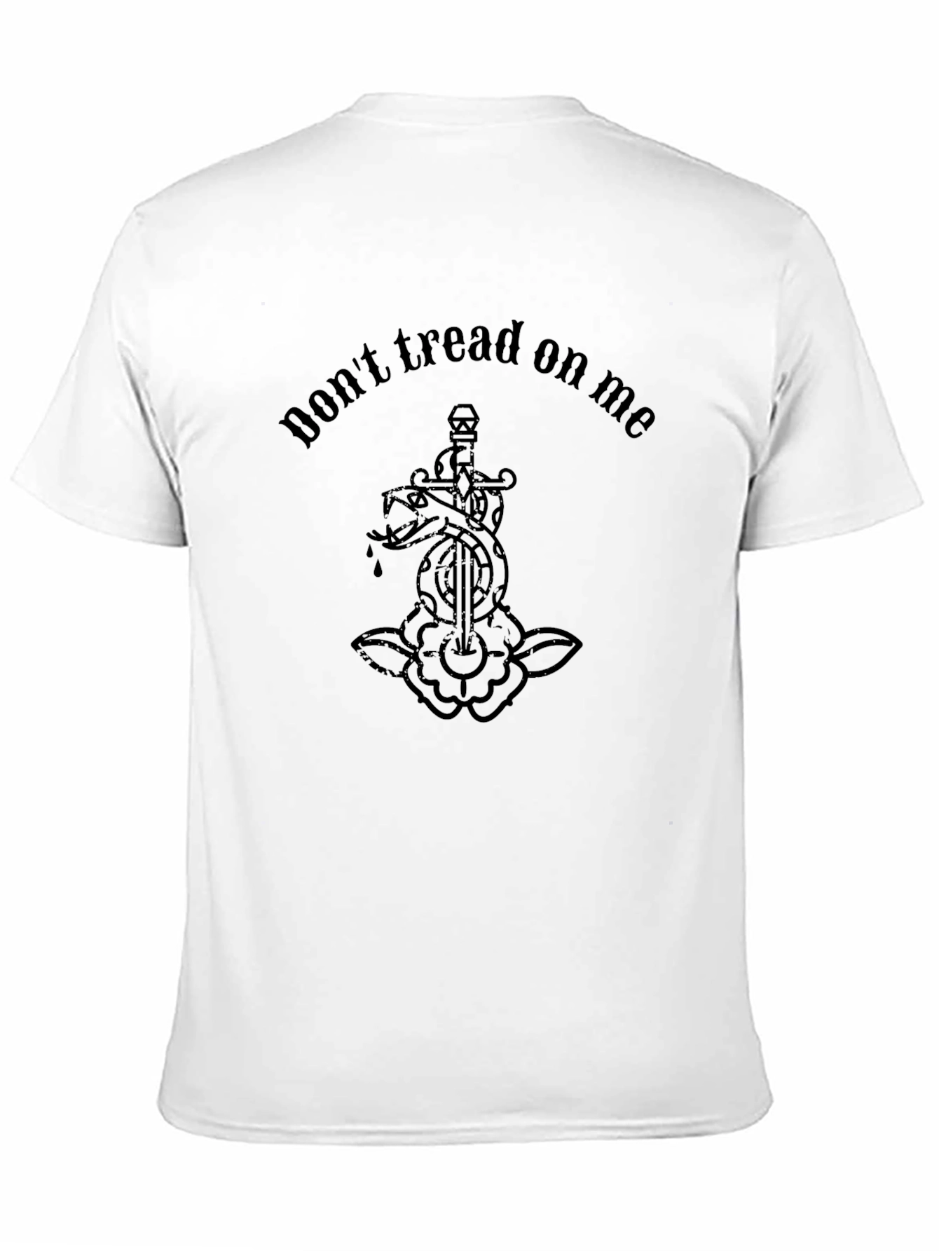 Black Don't Tread on Me Snake T-Shirt view 11