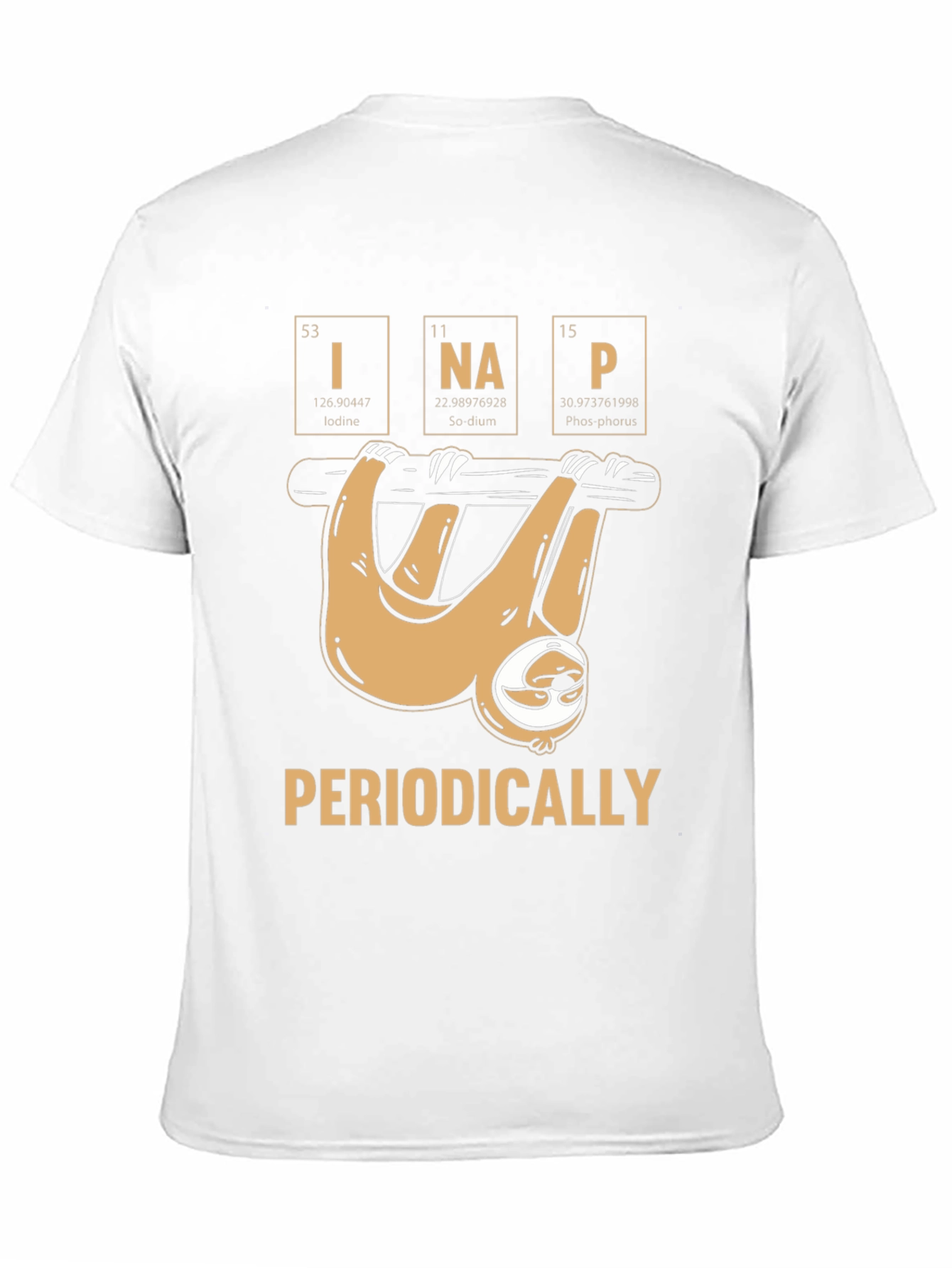 Black Periodically Sloth Funny T-Shirt view 11