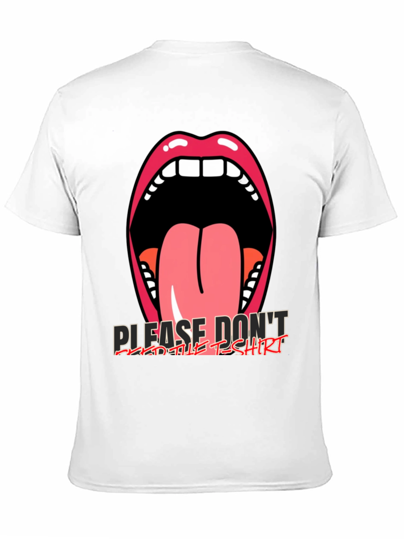 Black Graphic Tee: Open Mouth Tongue Out view 11
