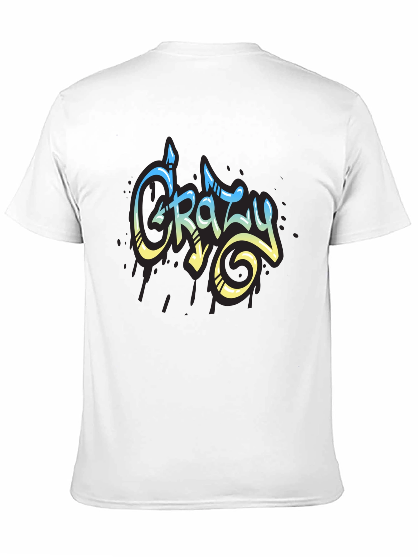 Black Crazy Graffiti Style Graphic T-Shirt view 11