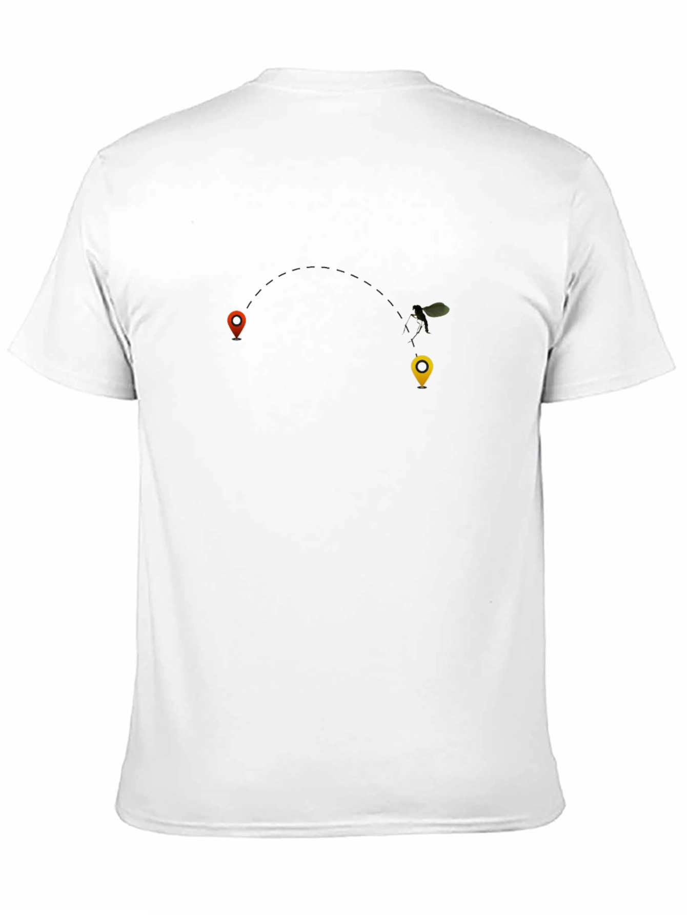 Black Men's Black Graphic Tee with Map Pin Design view 11