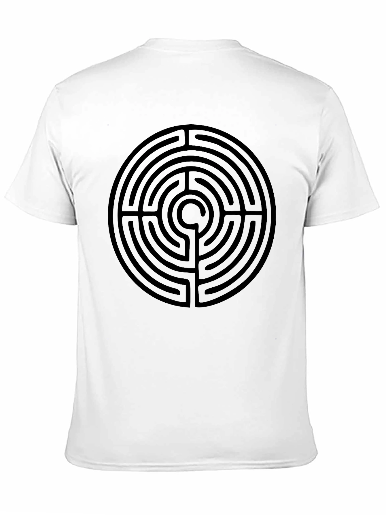 Black Labyrinth Print Black T-Shirt view 11