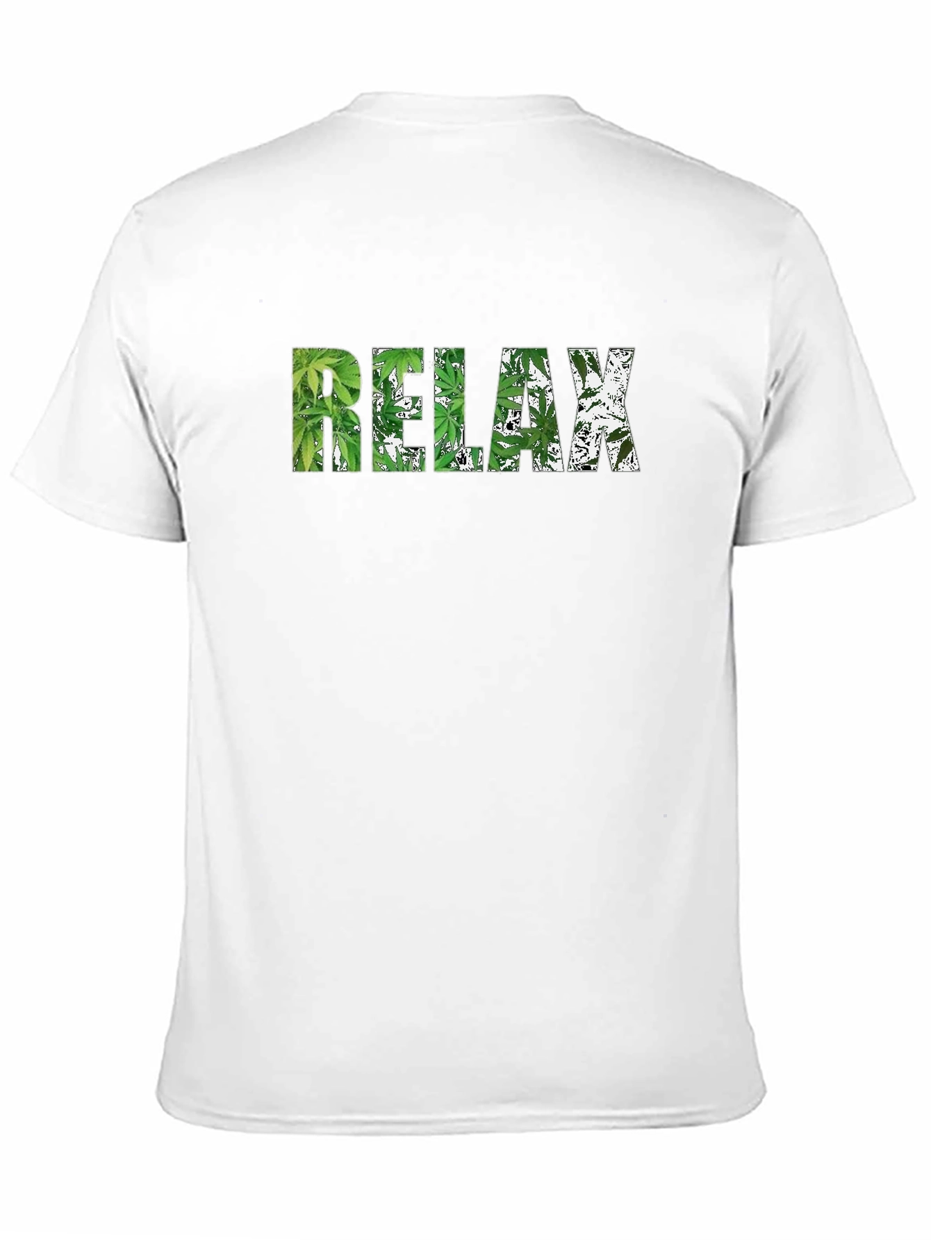 Black Relax Marijuana Leaf Graphic Black T-Shirt view 11