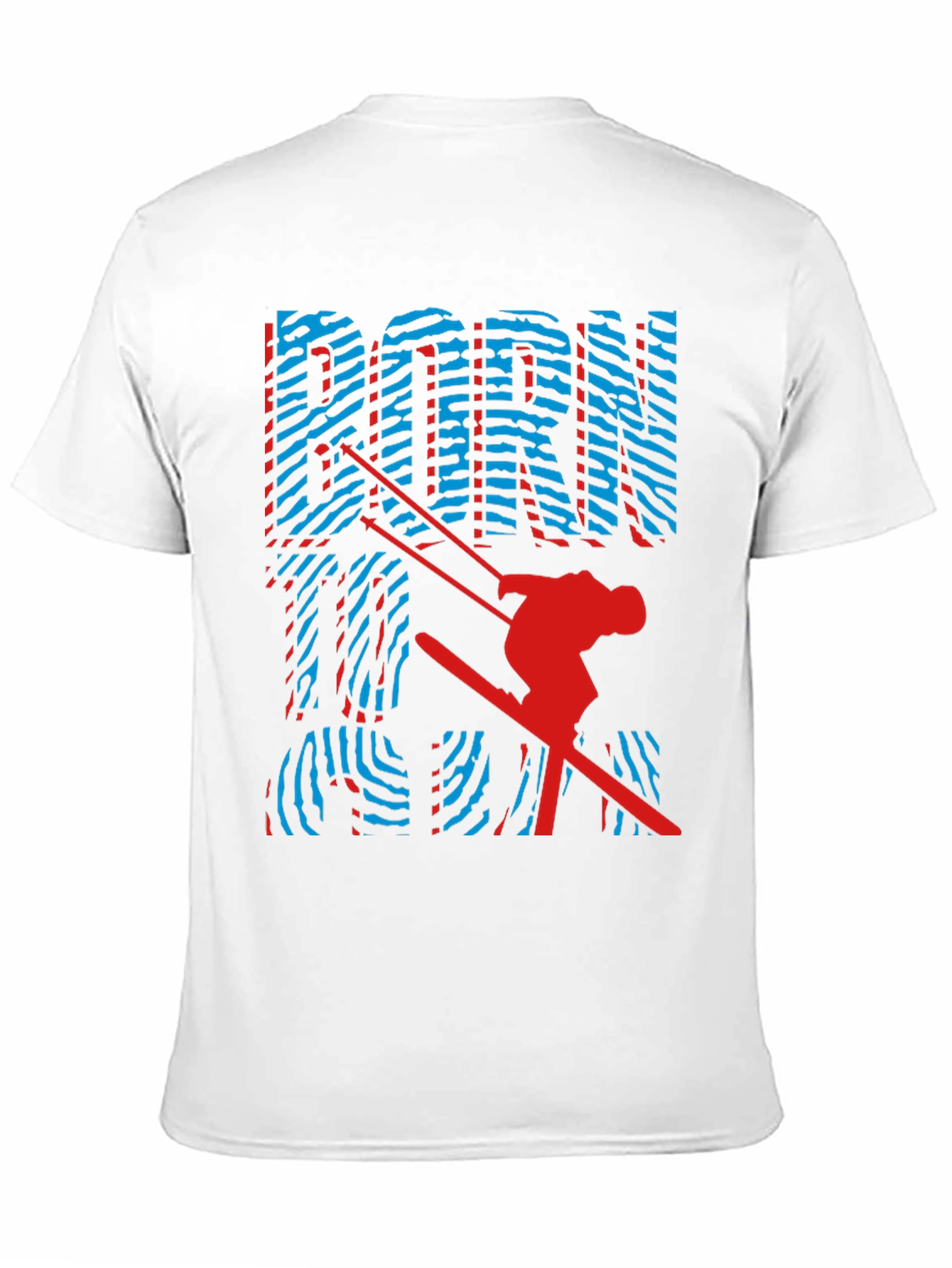 Black Born To Ski Graphic Tee - Unisex Black Cotton T-Shirt view 11