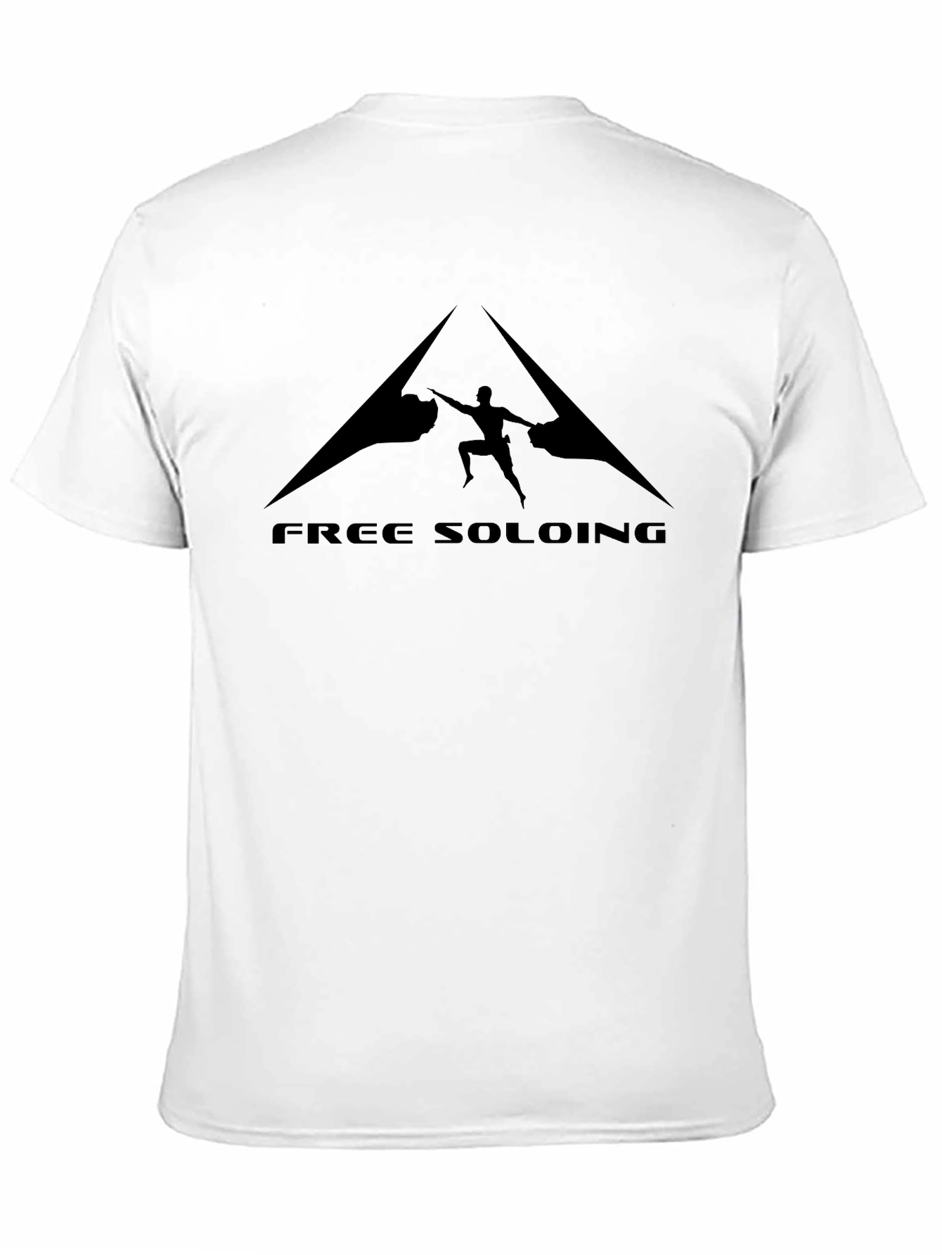 Black Free Soloing Black T-Shirt Climber Design view 11